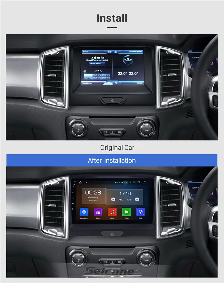 Android de 9 pulgadas para Ford Focus 2012-2018 Radio Sistema de navegación  GPS con pantalla táctil HD Soporte Bluetooth Carplay OBD2