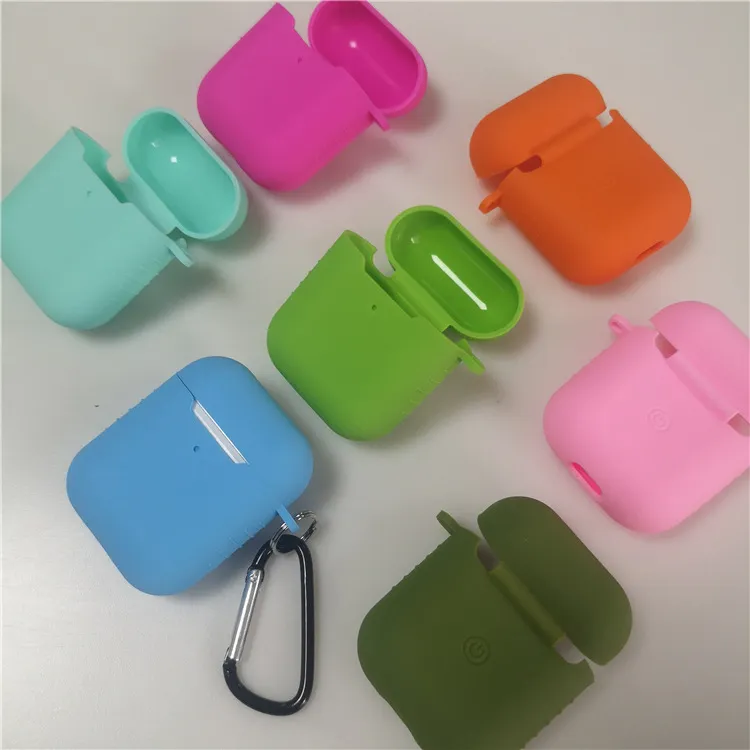 Funda protectora de silicona para auriculares de 1,2mm para Airpods Pro 2, funda para auriculares antipérdida con gancho, paquete Opp, 400 unids/lote