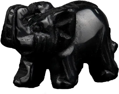 Pedra Opala Opala Elefante 1.5 polegadas (cerca de 3,8 cm) Estátua Artesanato Natural Stone Cinzelando Estátua Chakra Escultura Cura Aura Livre Bag