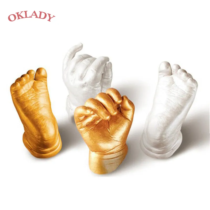 Oklady El Ayak Baskı Kalıp Bebek Tozu Sıva Döküm Kiti için Handprint Ayakizi Keepsake Hediye Bebek Büyüme Anıt Kid LJ201105