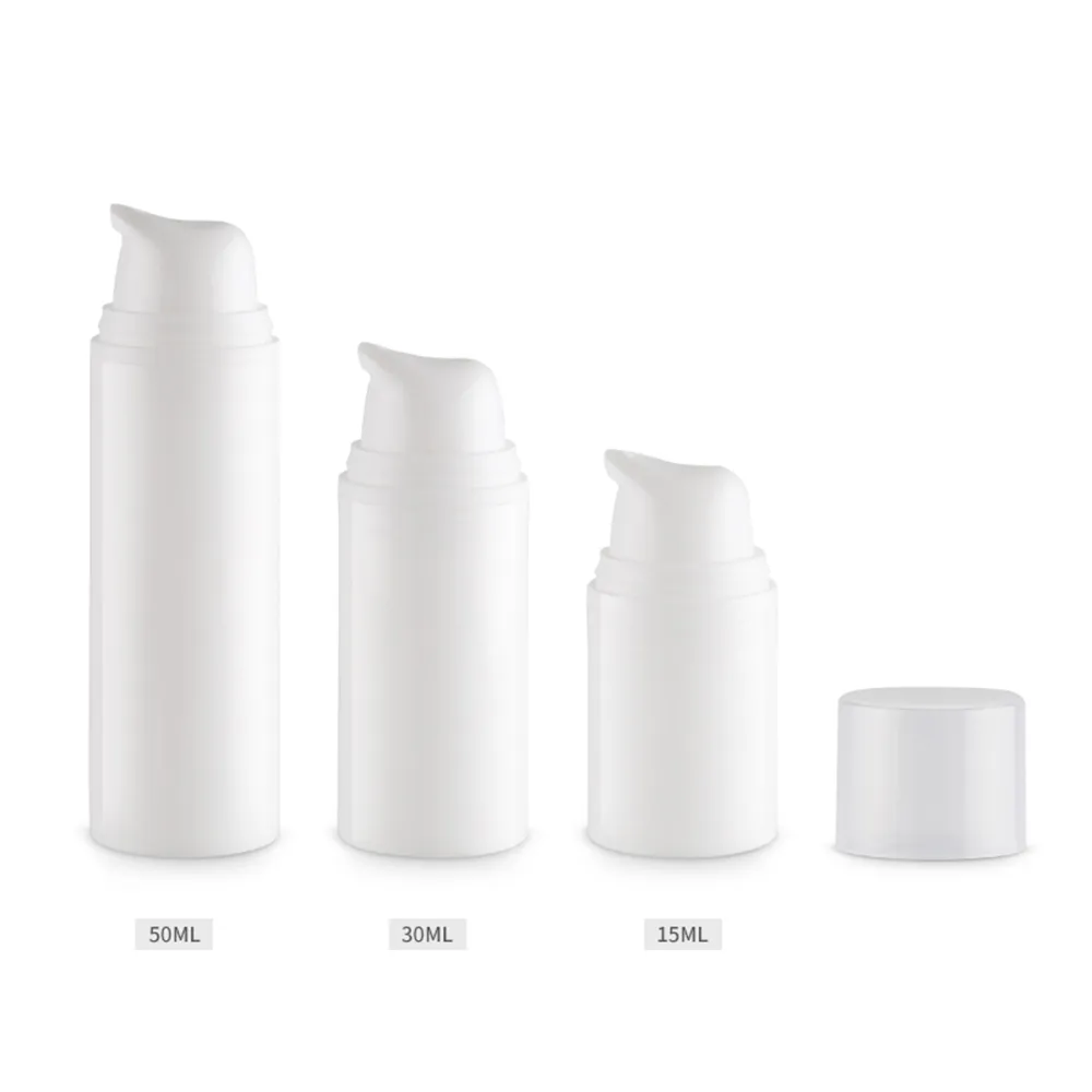 15 ml 30 ml 50 ml witte airless fles cosmetische lotion crème pomp kleine reizen huidverzorging container pers dispenser flessen