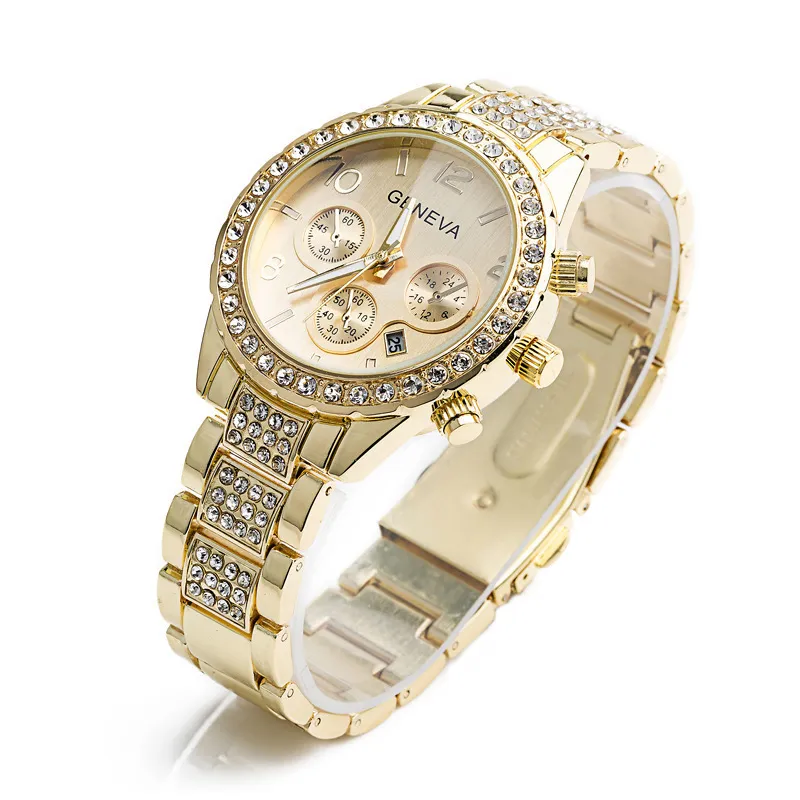 Reloj Mujer Megir Dorado Acero Inoxidable - Cronógrafo, Luminoso, Resistente Al Agua