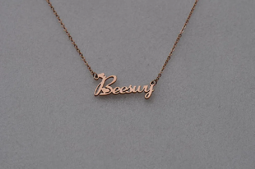 Custom Nameplate Elisa Gold Pendant Necklace For Women And Girls