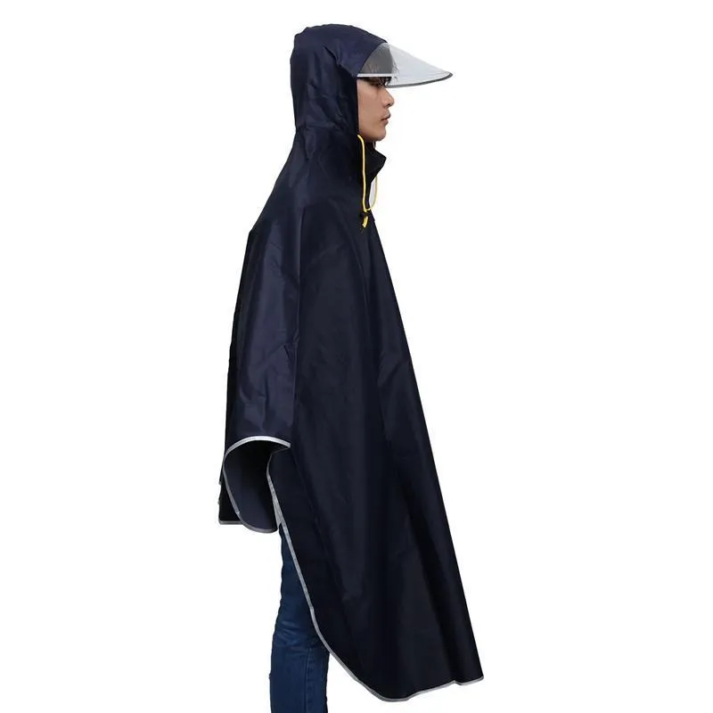  Impermeable Poncho para mujer, ropa de lluvia con capucha,  poncho portátil, resistente al viento, para motocicleta, para adultos,  abrigo de lluvia al aire libre (color blanco, tamaño: talla única) : Ropa