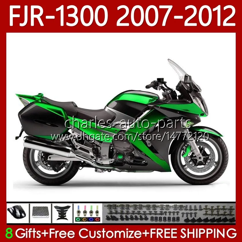 Body Kit para Yamaha FJR-1300 FJR1300A FJR 1300 A CC Gloss Green 2001-2012 Bodywork 108No.116 FJR-1300A 2007 2008 2009 2011 2011 2012 FJR1300 07 08 09 10 11 12 Oeem CARRATING