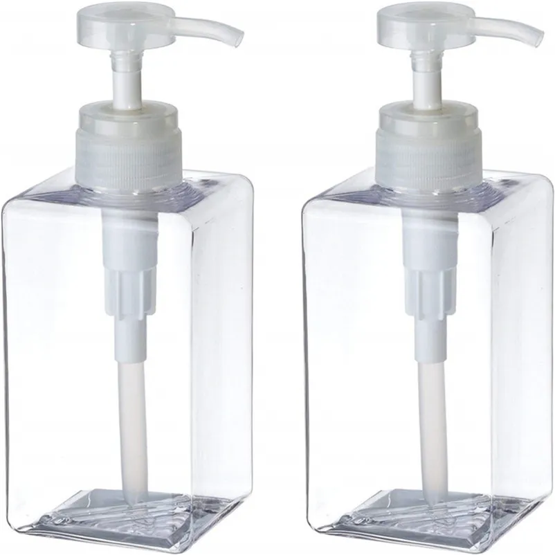 450ml Refillerbar tom plast Tvål Dispenser Flaskpumpflaskor för kosmetisk schampo Bad Dusch Likvätska Lotion