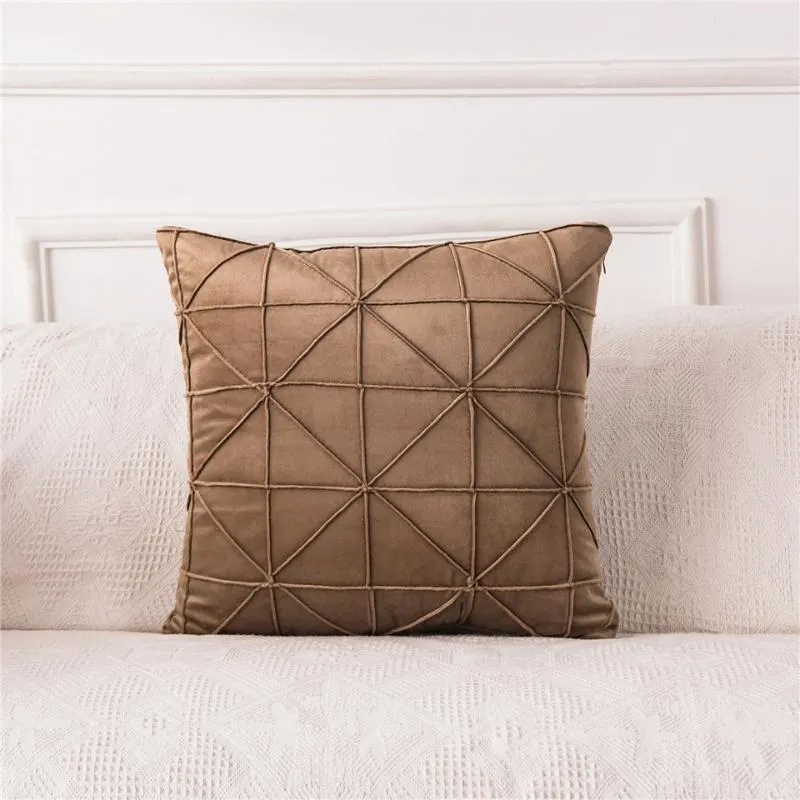 Set Di 4 Federe Decorative In Cotone Lino, 45x45 Cm, Motivo Geometrico Foglia Verde, Con Cerniera Invisibile, Per Divano, Camera, Auto