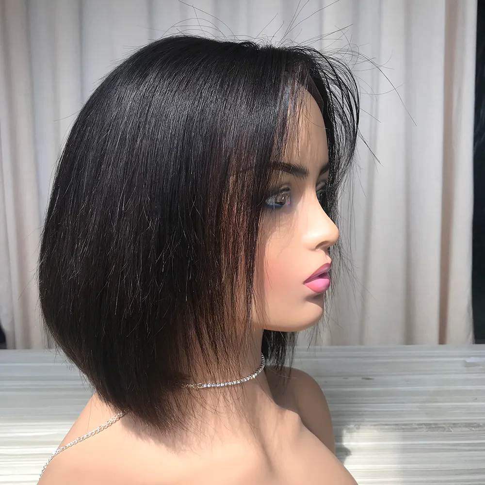 Brazilian Straight Virgin Human Hair Bob Wig Raw Unprocessed  display picture 1