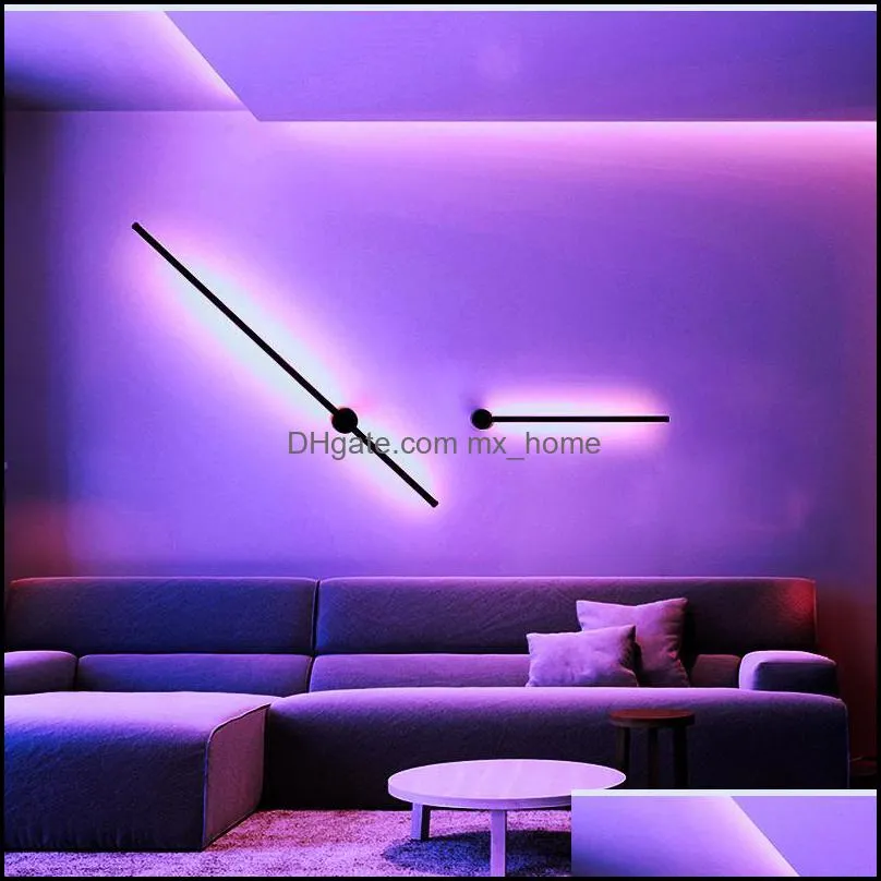 Modern Led Wall Lamp RGB Remote Control Adjustable Wall Lamp Coloful Light Living Room Decoration Bathroom Light Fixtures