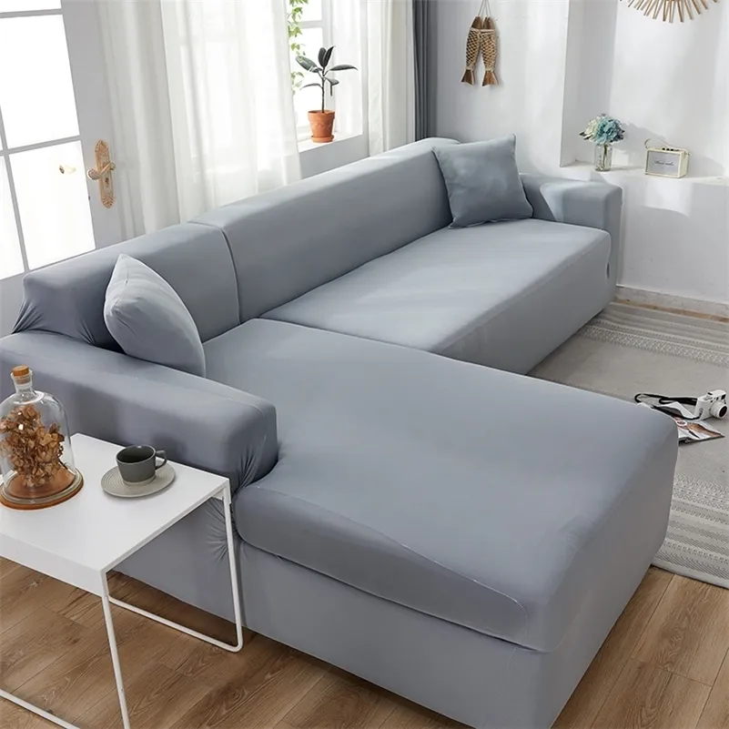 L forma necessidade comprar 2 pcs sofá capa sólida cor canto sofá covers para sala de estar elástico spandex sofá estiramento slipcovers lj201216