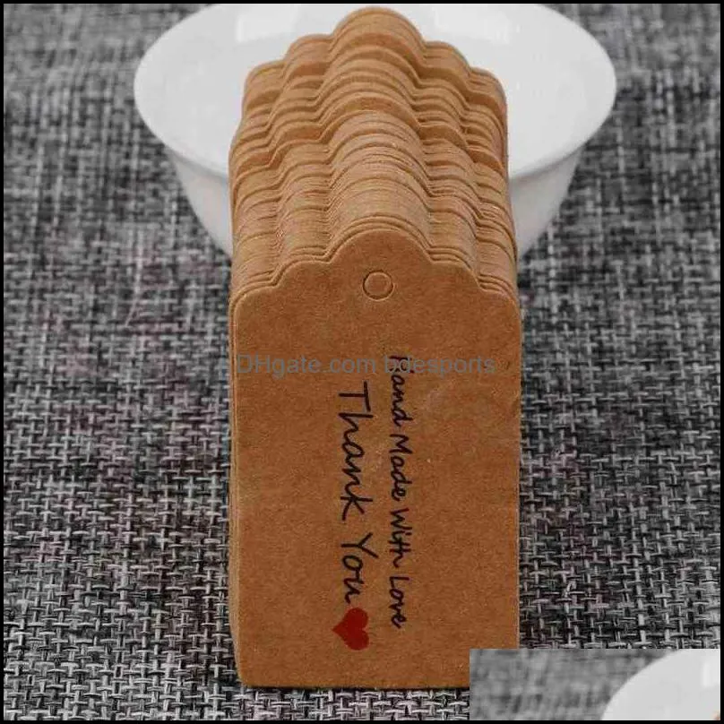 100pcs Kraft Paper Lovely Gift Tags DIY Handmade Price Tags Bags Baking Packing Labels for Flower Cosmetics Jewelry Bottle Drink Y1230