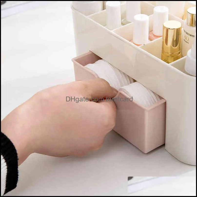 PP Desktop Cosmetic Box Small Drawer Plastic Table Makeup Case Bathroom Jewelry Storage Boxs Home Multi-function Makeups ZXFHP1001