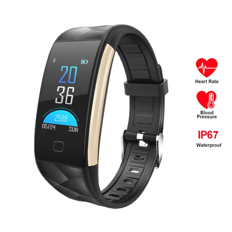 T20 smart armband blodtryck blod syre hjärtfrekvens skärm Smart Watch Fitness Tracker IP67 Vattentät armbandsur för iPhone Android