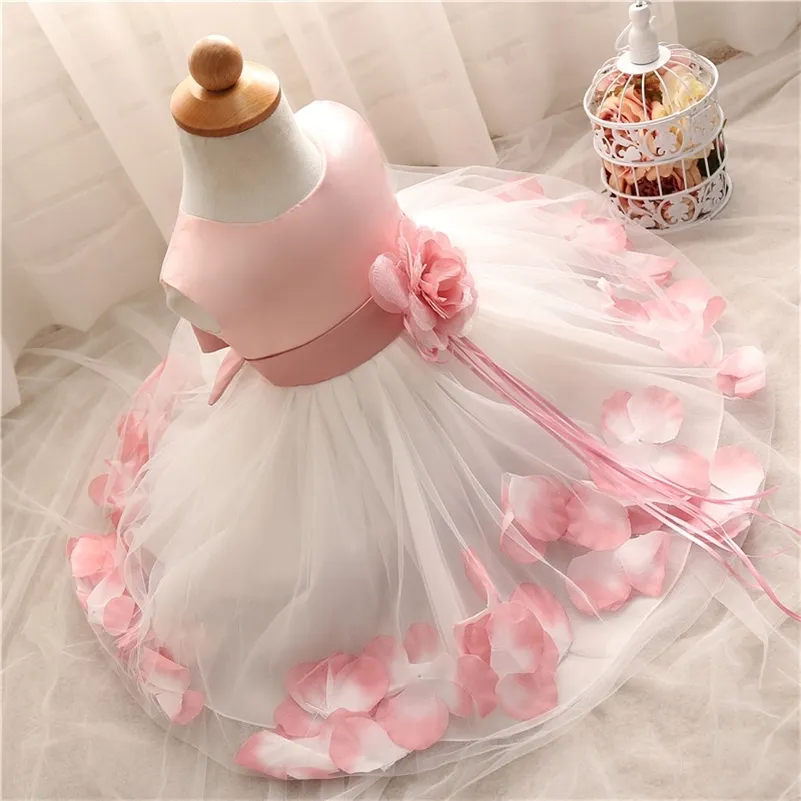 2023 One Shoulder 1 Year Birthday Ball Gown For Baby Clothes Baptism Sequin  Princess Girls Dresses Red Gold Party Costum