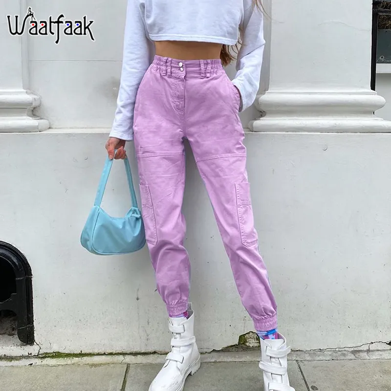 High Waist Purple Cargo Joggers For Women Casual Fitness Baggy Pants Women  With Pocket, Streetwear Hip Hop Capris For Summer Baggy Style 201031 From  Dou05, $21.32