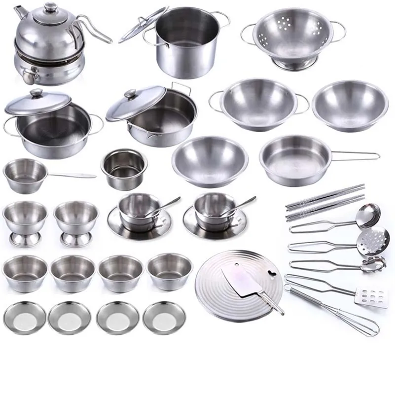 Stainless Steel Miniature Kitchen Set For Kids Includes Cooking Utensils,  Pots, And Pans Perfect For Simulation Play House Toys LJ201211 From Cong05,  $18.19