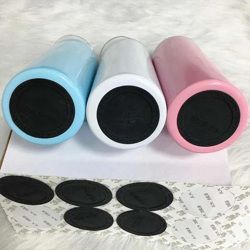 20oz 30oz Self Adhesive Silicone Rubber Pad Stickers Tumblers Round Pastable Cup Rubbers Bottom ECO Friendly Protective Bottle Coaster