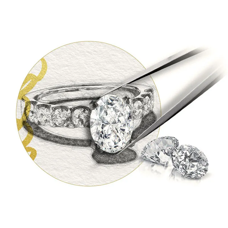 Personalize seu próprio anel de noivado 0,3ct-12ct diamante rubi esmeralda safira anel 9K 10K 14K 18K ouro 201110