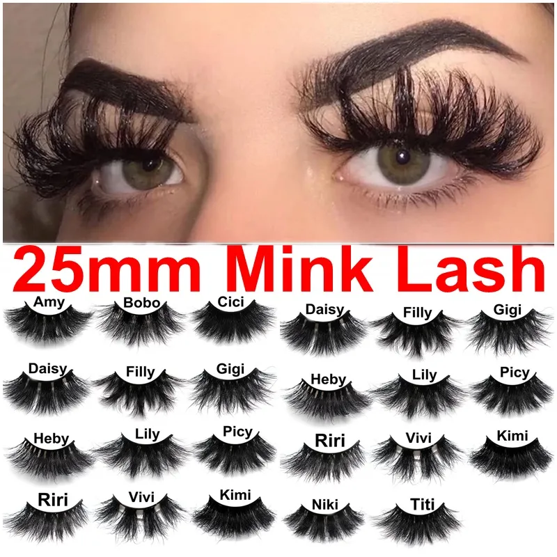 100% 25mm Vizon Lashes 5D Vizon Kirpikler Yanlış Kirpikler Crisscross Dramatik Uzun Sahte Göz Lashes Makyaj 3D Vizon Lashes Uzatma Kirpik