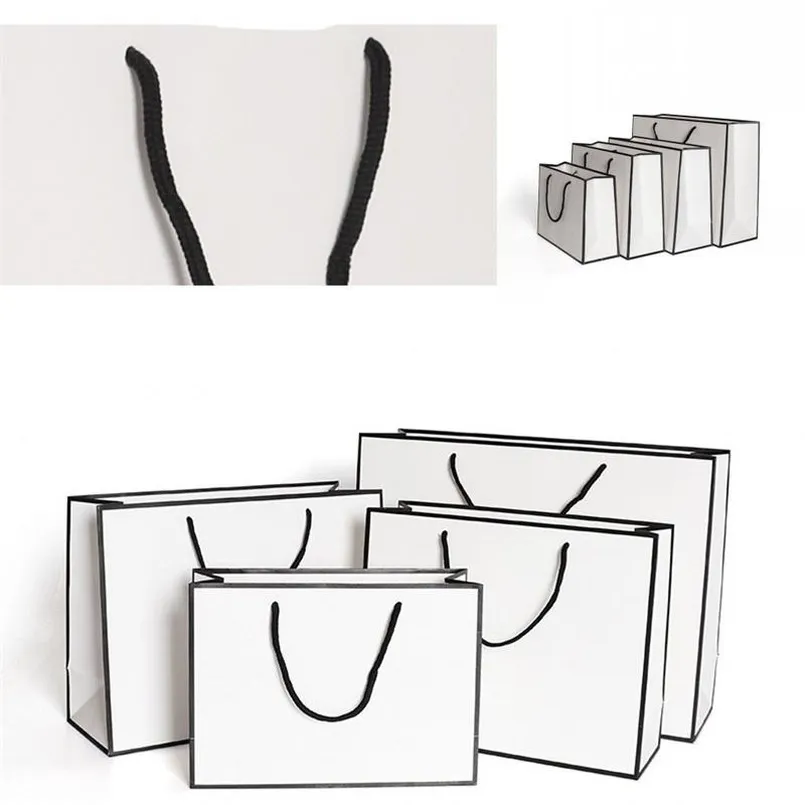 DHL schip kraftpapier dikker tassen witte kaart verpakking tas reclame mode opslag handtas winkelfeest aangepaste kleding 1