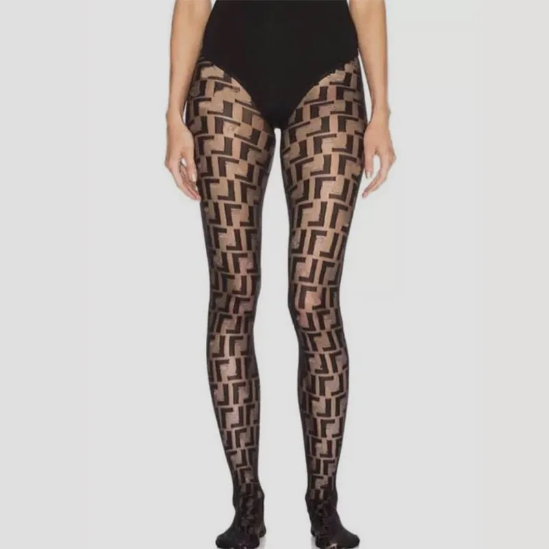 Sexy Lettere Calzetteria Designer Lettera Donna Collant Ragazza