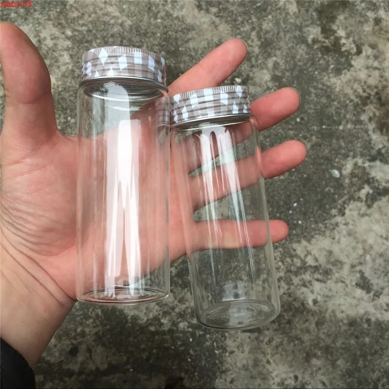47*120*34mm 150ml Bottiglie di vetro Tappo in silicone Vite Tappo in alluminio Vasetti chimici vuoti Fiale alimentari 12 pezzi di alta qualità