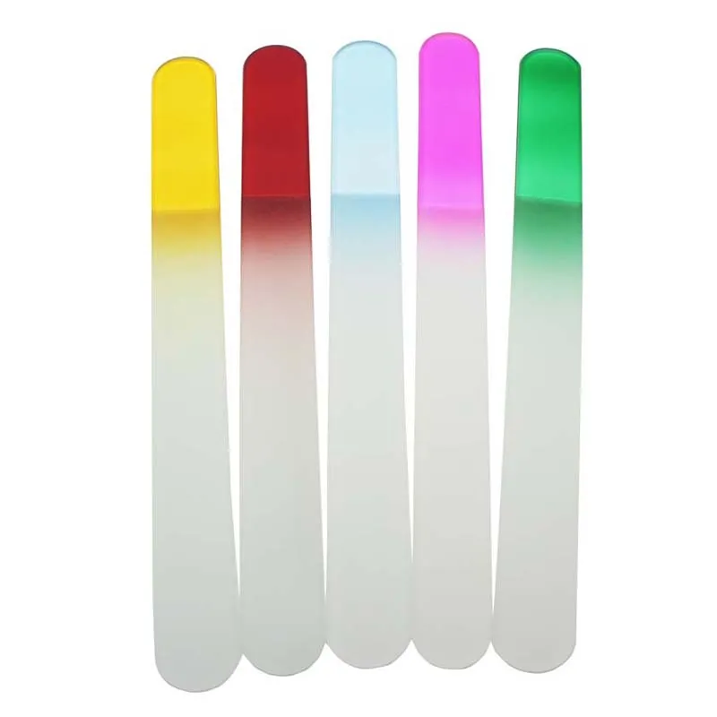 10PCS لون الزجاج NAIL FILES CRYSTAL NAIL مسمار عازلة CARE 7.7 "/19.5CM#NF019