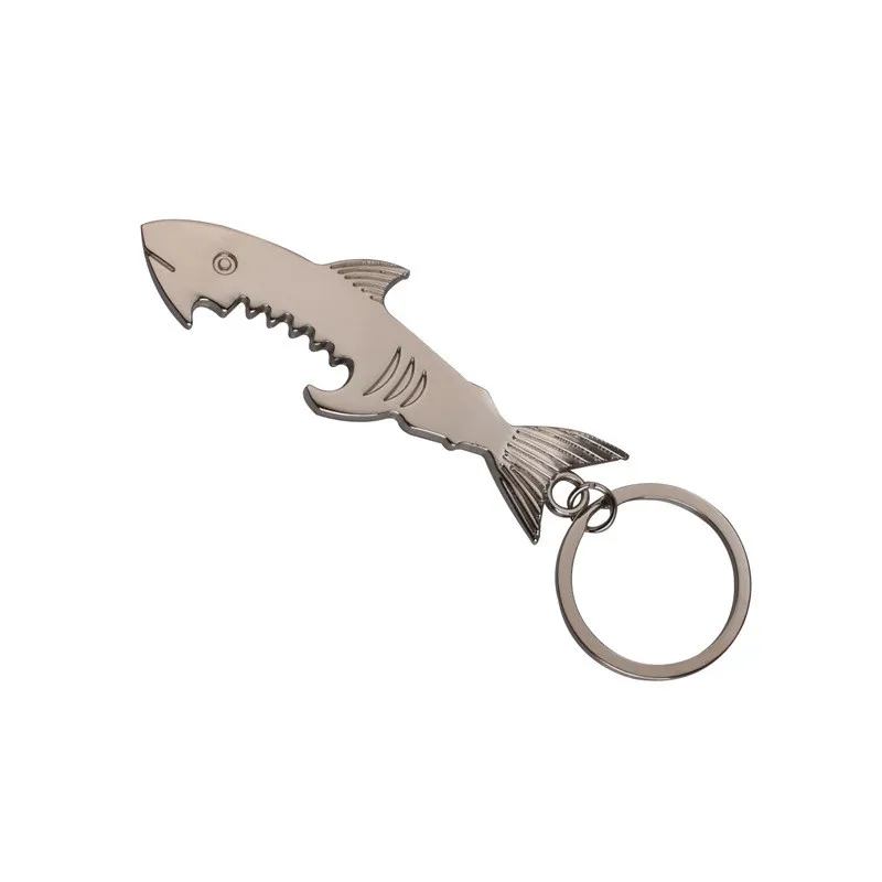 Bottle Opener Keychain Promotion Gift Shark Customized Shark Shaped Zinc Alloy Beer Bottle Opener Keychain Women Men Key Rings