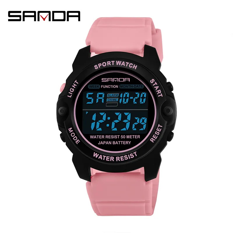 Sanda sport vrouwen horloges mode casual waterdichte led digitale horloge vrouwelijke polshorloges voor vrouwen klok relogio feminino 6003 201119