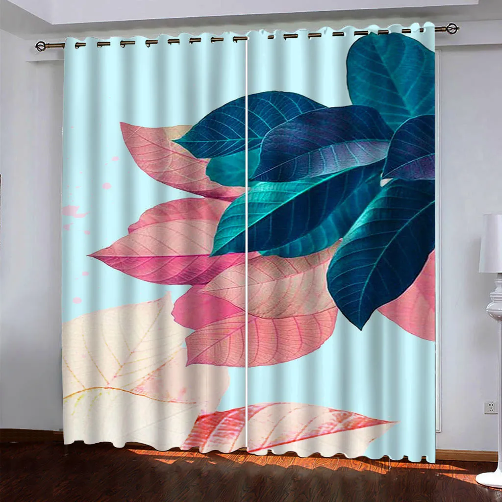 家の装飾カーテン美しい葉の写真ファッションカスタマイズされた3Dカーテンの隠れたリビングルームオフィスベッドルーム3D立体視
