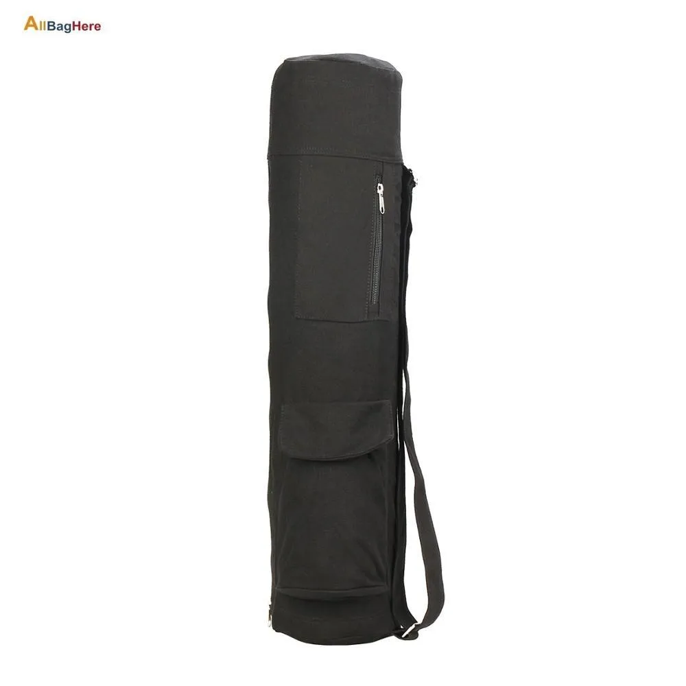 Lightweight Single Shoulder Black Gym Fitness Bag Multifunction Yoga Mat Yoga Clothes Bag Women Man Canvas Yoga Mat Storage Bag Q0113