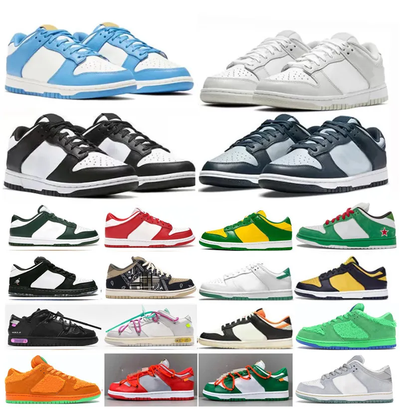 hardloopschoenen De 50 lot Panda Zwart witte heren dames Grey Fog Donkergroene beer Kentucky Syracuse UNC Blue Michigan BRAZILIË Chunky Stragelove Halloween rode sneakers