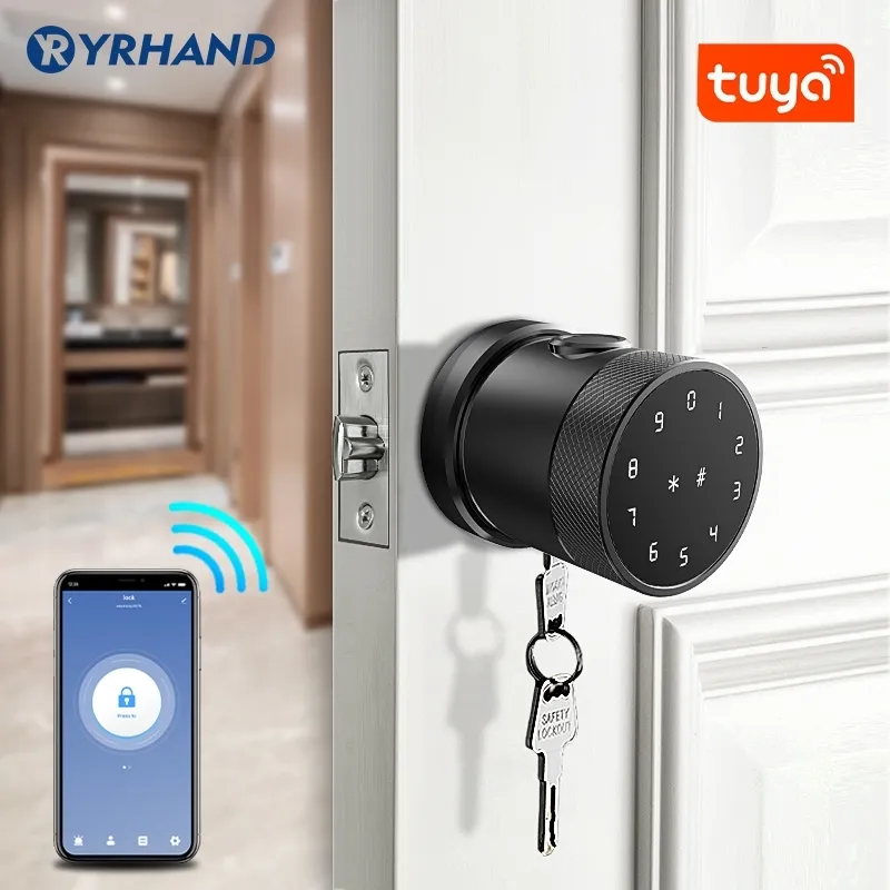 Tuya APP Vingerafdruk Deurslot Digitale Toetsenbord Smart Card Combinatie knop Slot Voor Thuis/Kantoor/Hotel DIY deurslot 201013