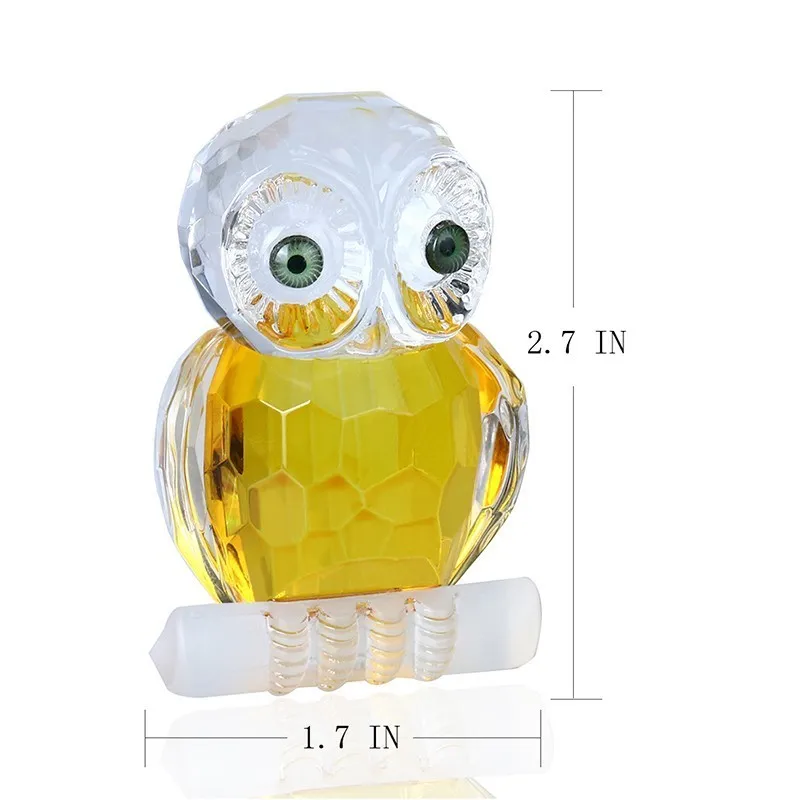 Crystal Decorative Pieces, Green Owl Figurine: Glass Table