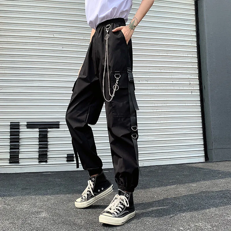 Harajuku Punk Women's Cargo cargo pants with Buckle Harajuku Punk Women's Cargo cargo pants with Buckle