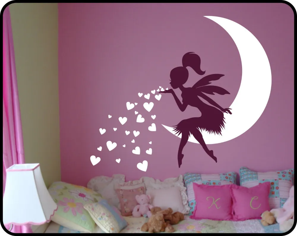 Save Big On Bulk Wings Wall Art Pink Feathers Wings Wall Stickers DIY Cartoon Girl Wall Decals For Kids Rooms Baby Bedroom Children Nursery Home