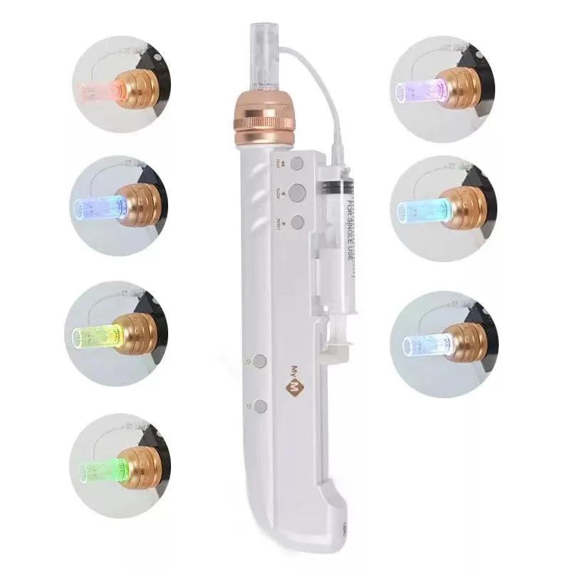 Injecteur de mésothérapie automatique électrique 3 en 1 Derma Pen avec 7 couleurs Meso Gun Microneedle Dermapen Rajeunissement de la peau