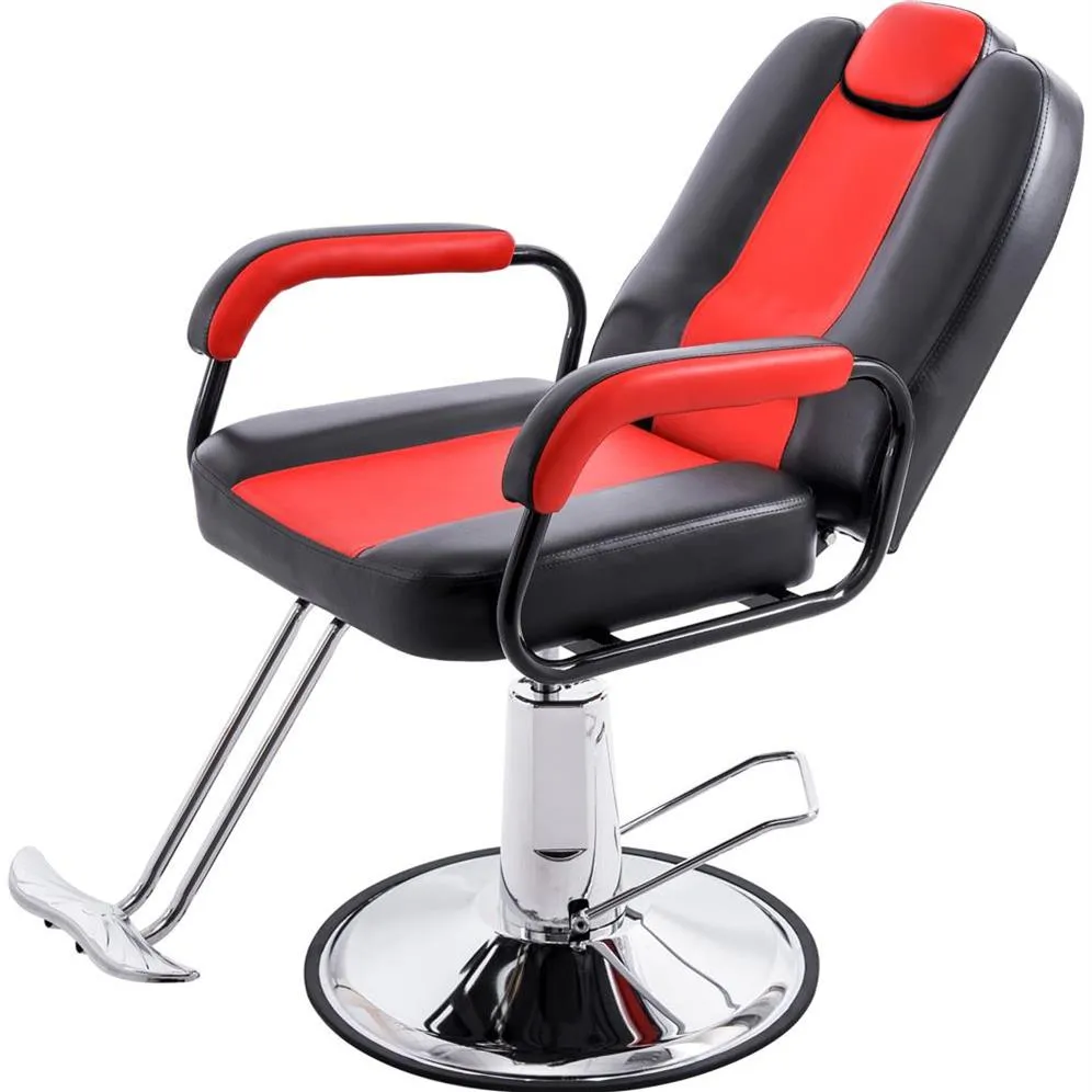 US Stock Deluxe Reclining Barber Chair with Heavy-Duty Pump for Beauty Salon Tatoo Spa Equipment a19 a53