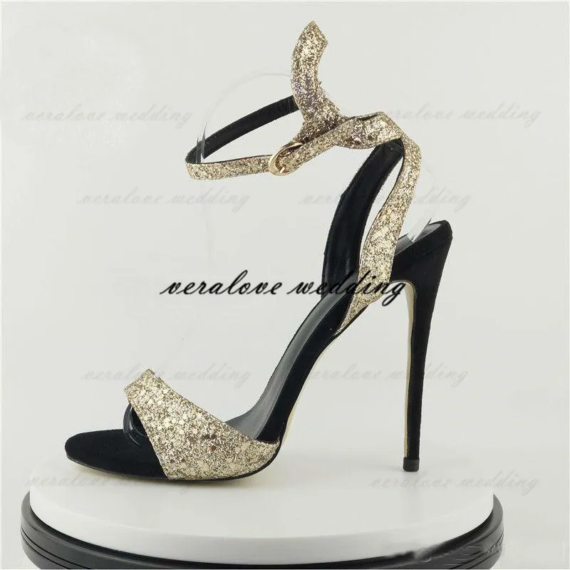 Black and gold sandals heels 2025