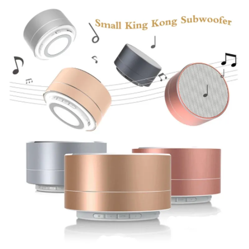 Subwoofer Bluetooth senza fili A10 Piccolo altoparlante portatile King Kong con chiamate in vivavoceLED Light TF Card Radio FM AUX MP3 Music