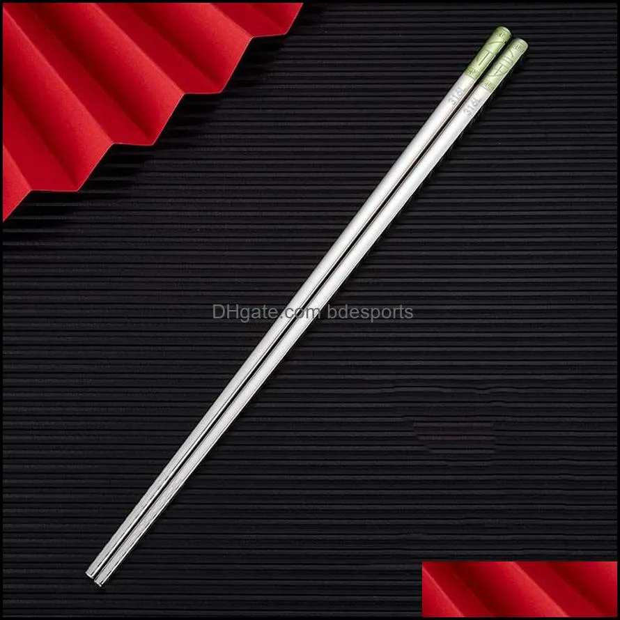 316L Stainless Steel Chopsticks Heat Insulation and Anti-scalding Home el Square Non-slip Chopstick a31