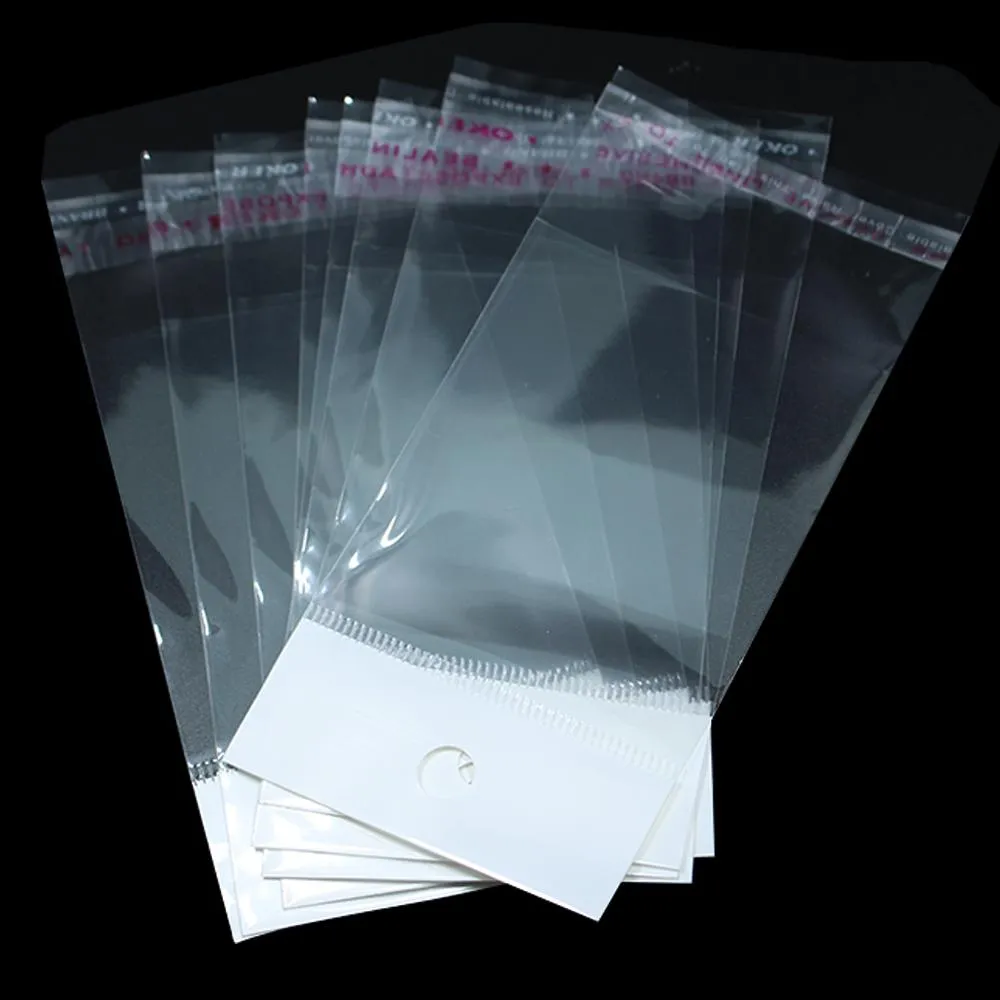 Pakketten Tassen 12x24cm 11cm * 20cm (4.3 "* 7.9") Duidelijke zelfklevende zegel Plastic zak opp Poly Retail Packaging With Hang