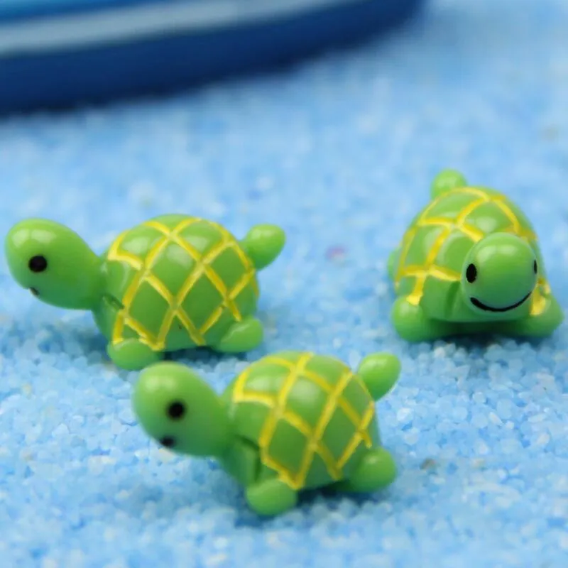 Leuke groene schildpad tuin decoraties dieren fee tuin miniaturen mini mos terrariums hars ambachten beeldjes