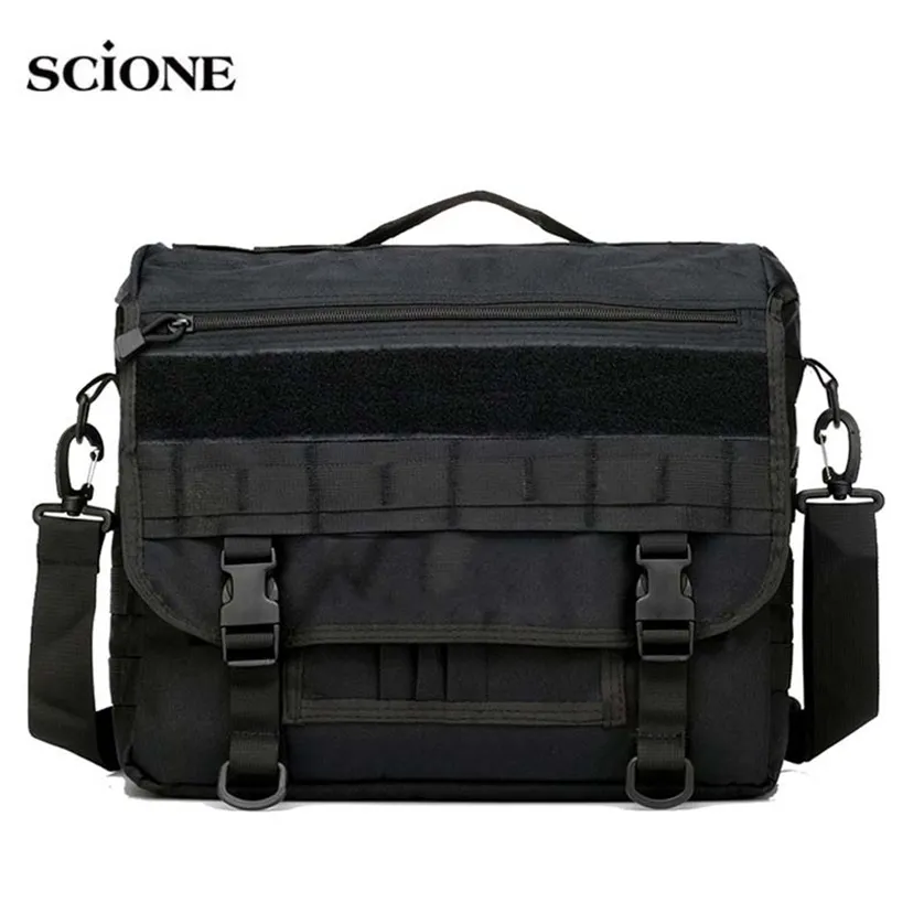 Molle Militaire Laptoptas Tactische Messenger s Computer Rugzak Heupriem Shouder Camping Buitensporten Leger XA156A 220211