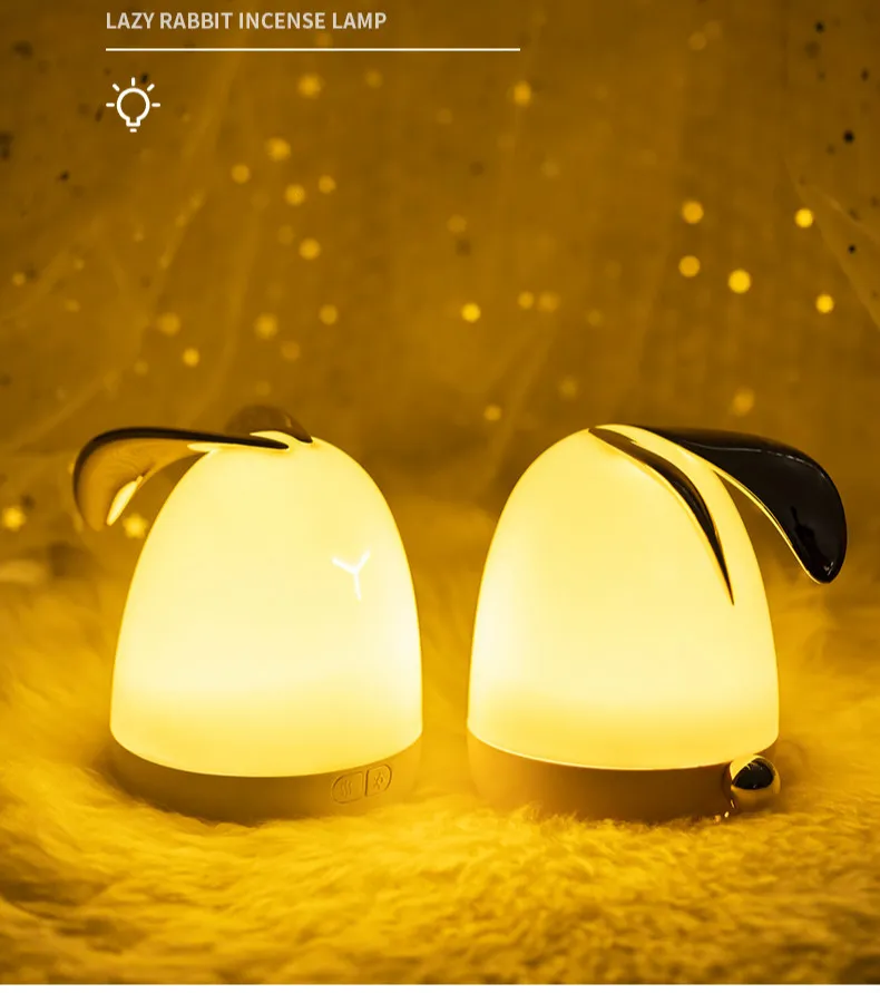 Cute Rabbit Aromaterapia Lampa Akumulator Aroma Dyfuzor LED Night Light Oczyszczacz powietrza