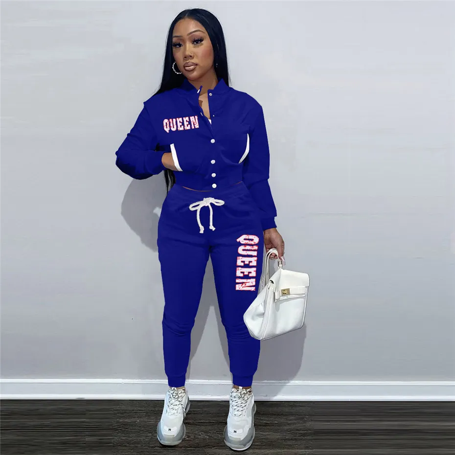 Womens Fleece Baseball Suit Set Long Sleeve Cardigan And Sweatsuit