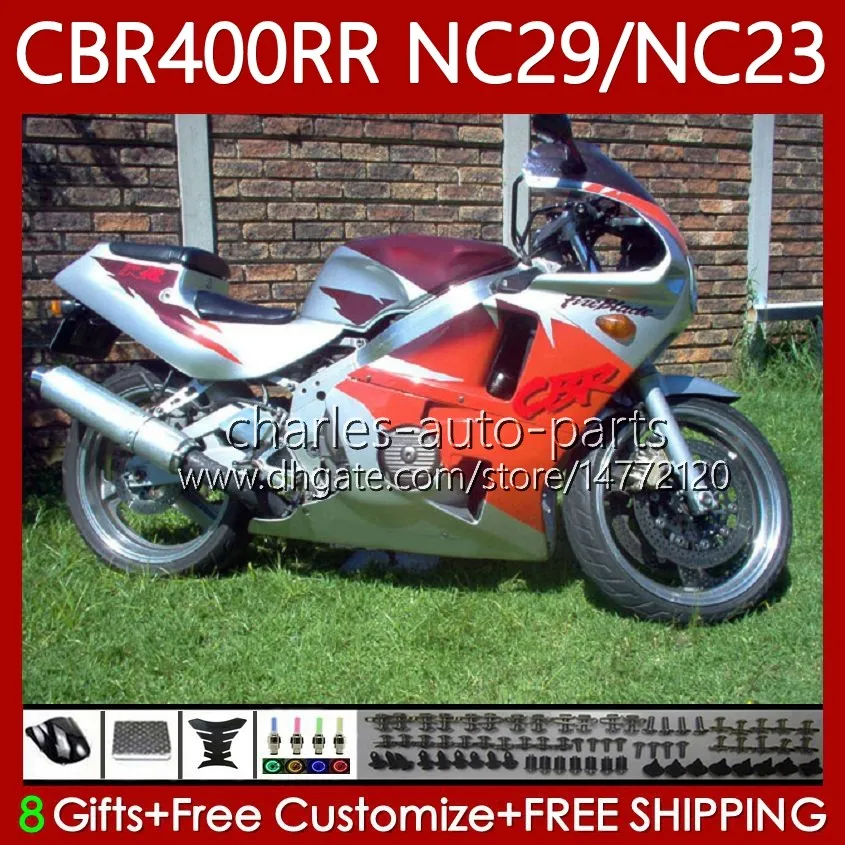 OEM Orange Silver Honda Cbr300r Fairings Body Kit For HONDA CBR400 RR NC29 CBC 400RR CC NC23 400CC 88 99 66No.62 Bodywork From Charles Auto Parts 336.85 DHgate.Com
