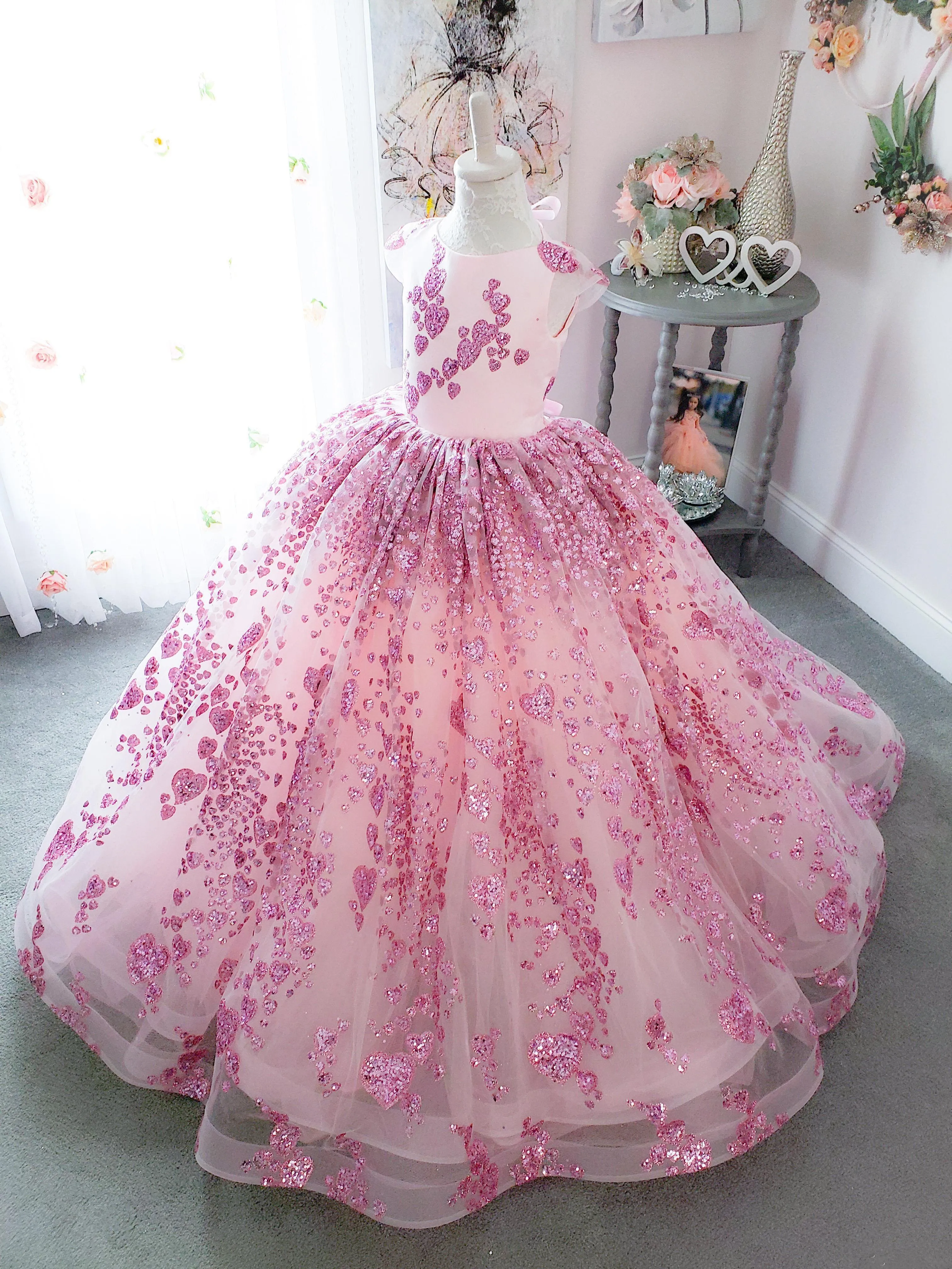 Gowns for Girls Party Wear Girls Walk Thru Dress Kids Toddler Baby Girls  Spring Summer Print Ruffle Sleeveless Show Lace Tulle Party Princess Girl  Dress Size 8 Long Sleeve Flower Girl Dress -