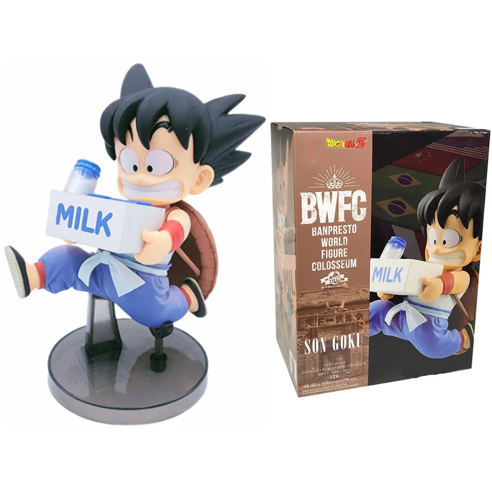 BWFC2 Son Goku Milk  Z Anime Figures Cute Toy For Children Goku Model DBZ Action Figurine Collectible Goku Doll Figma