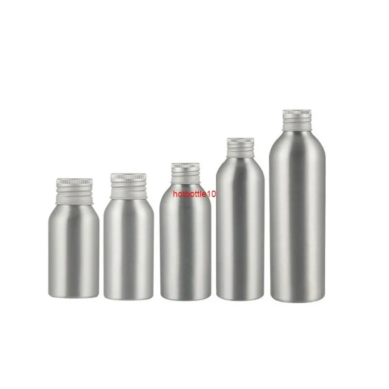 Silver Aluminum Bottle With Screw Cap , Metal Storage Cosmetic Package Container For Essential Oil Perfume Spa Oilshipping